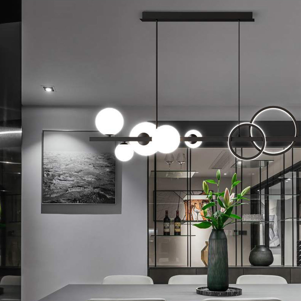 Scandinavian Long Bubble LED Metal Chandelier