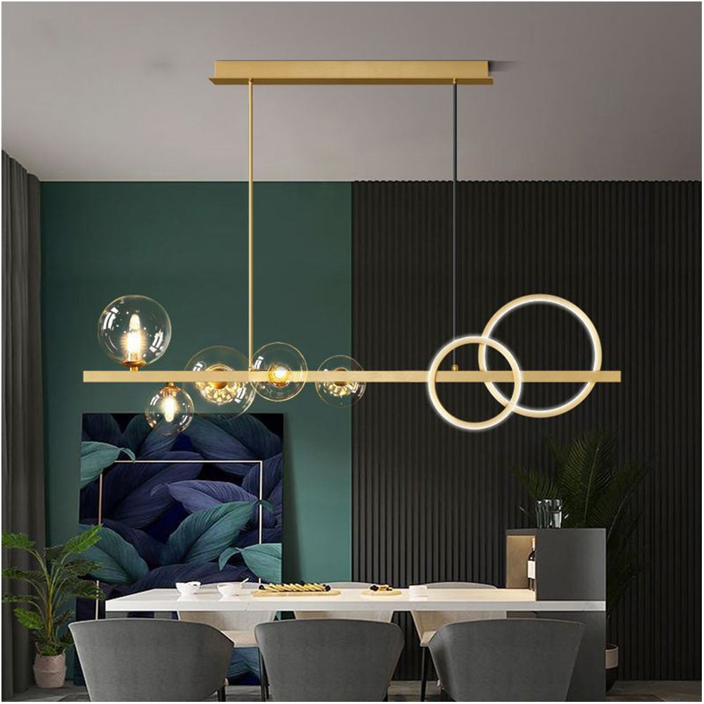 Scandinavian Long Bubble LED Metal Chandelier