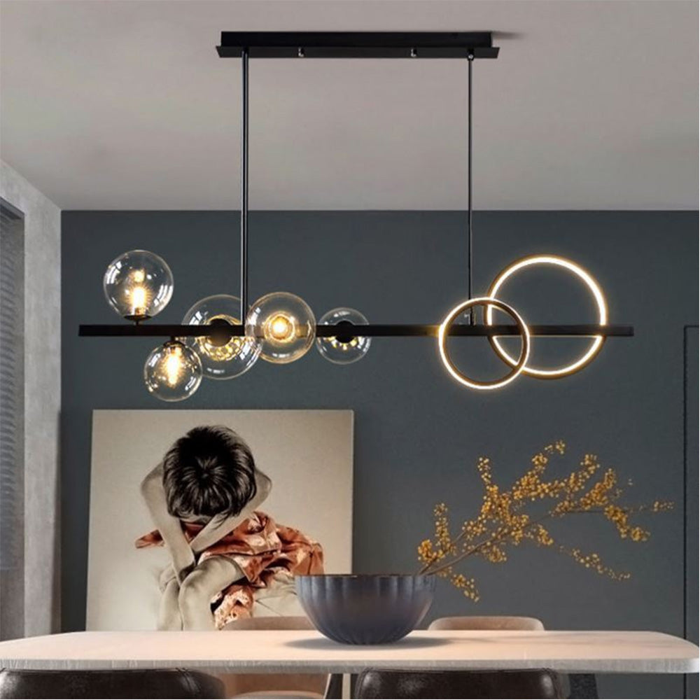 Scandinavian Long Bubble LED Metal Chandelier