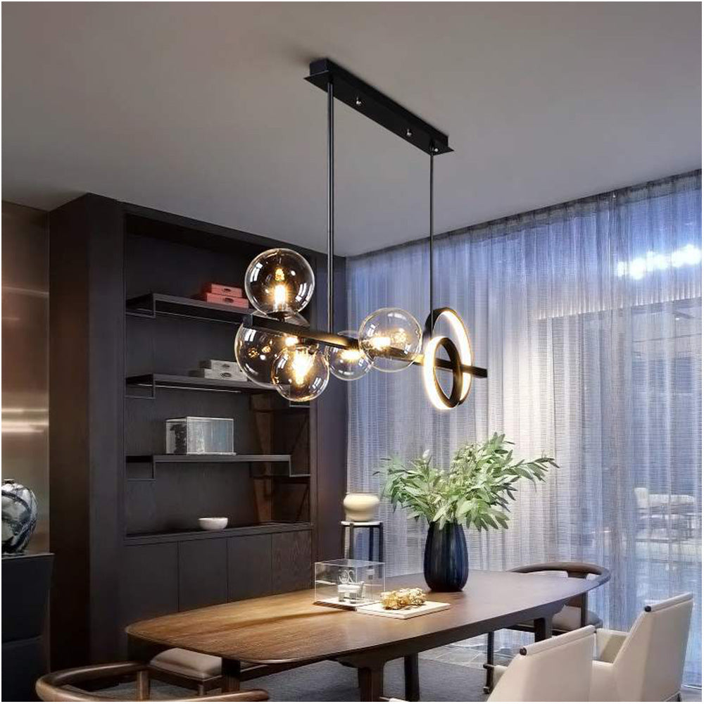 Scandinavian Long Bubble LED Metal Chandelier