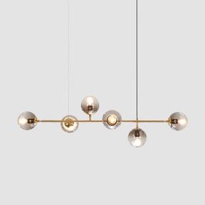 Contemporary Long Rod Glass Bubble Chandelier