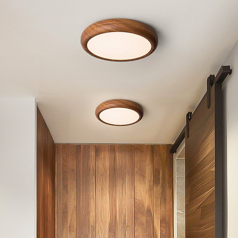 Scandinavian Wood LED Round Ceiling Lamp