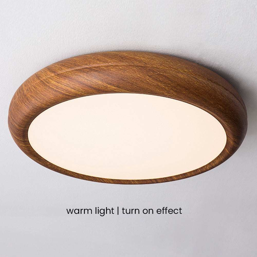 Scandinavian Wood LED Round Ceiling Lamp