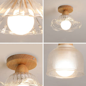 Scandinavian Glass Shaded Semi Flush Ceiling Light