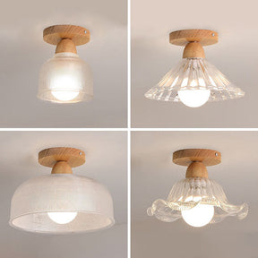 Scandinavian Glass Shaded Semi Flush Ceiling Light