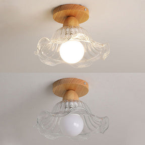 Scandinavian Glass Shaded Semi Flush Ceiling Light