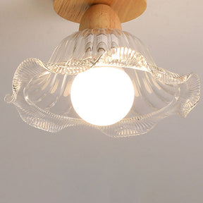 Scandinavian Glass Shaded Semi Flush Ceiling Light