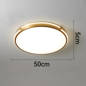 Elegant Copper Gold Round LED Ceiling Light for Living Room