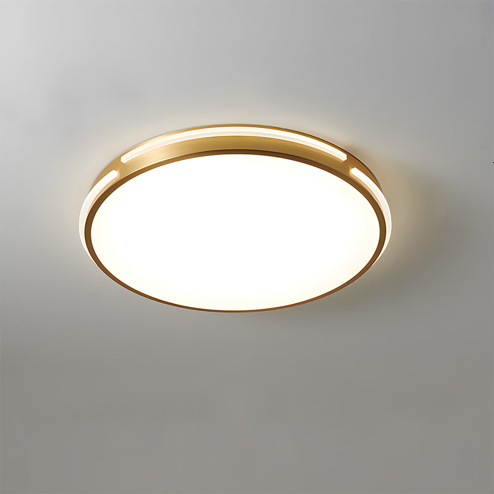 Elegant Copper Gold Round LED Ceiling Light for Living Room