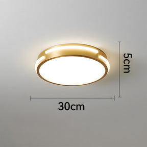 Elegant Copper Gold Round LED Ceiling Light for Living Room