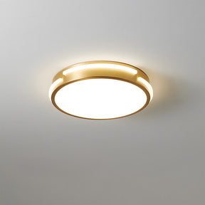 Elegant Copper Gold Round LED Ceiling Light for Living Room