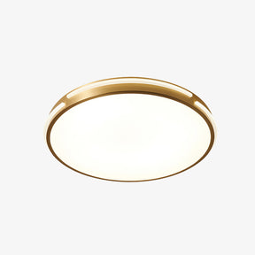 Elegant Copper Gold Round LED Ceiling Light for Living Room