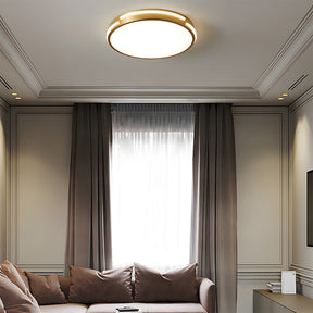 Elegant Copper Gold Round LED Ceiling Light for Living Room