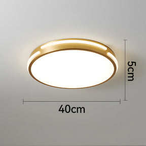 Elegant Copper Gold Round LED Ceiling Light for Living Room