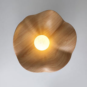 Scandinavian Wood Lotus Resin Ceiling Light