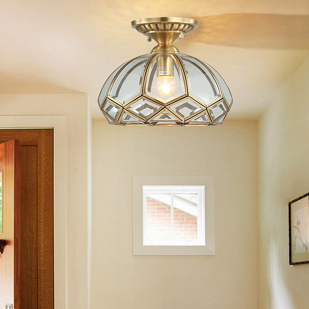 Medieval Copper Geometry Ceiling Hallway Light