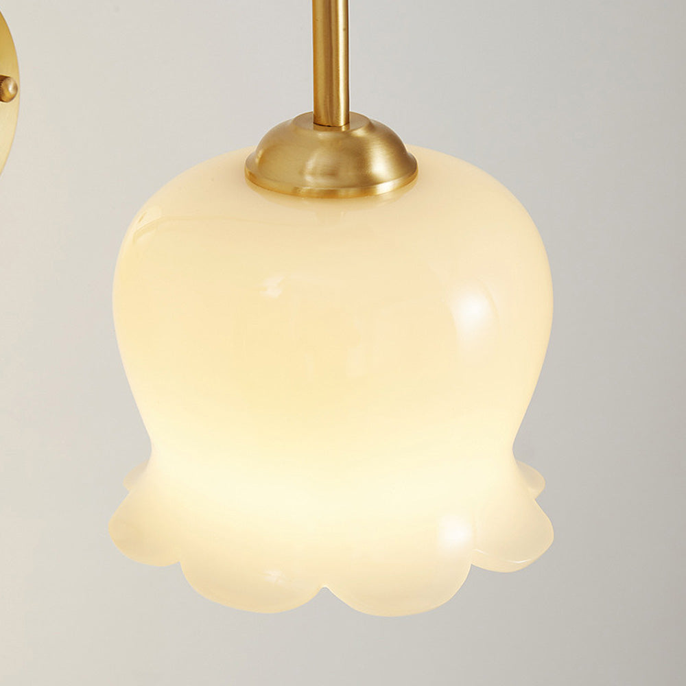 French Flower Shade Glass Wall Light