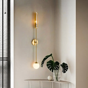 Modern Double Head Long Copper Wall Light