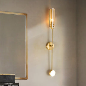 Nordic Long LED Brass Wall Light