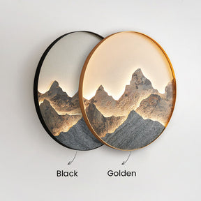 Chinese Style Mountain Round LED Wall Light