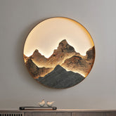 Chinese Style Mountain Round LED Wall Light