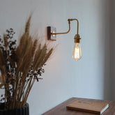 Minimalist Adjustable Brass Industrial Wall Light