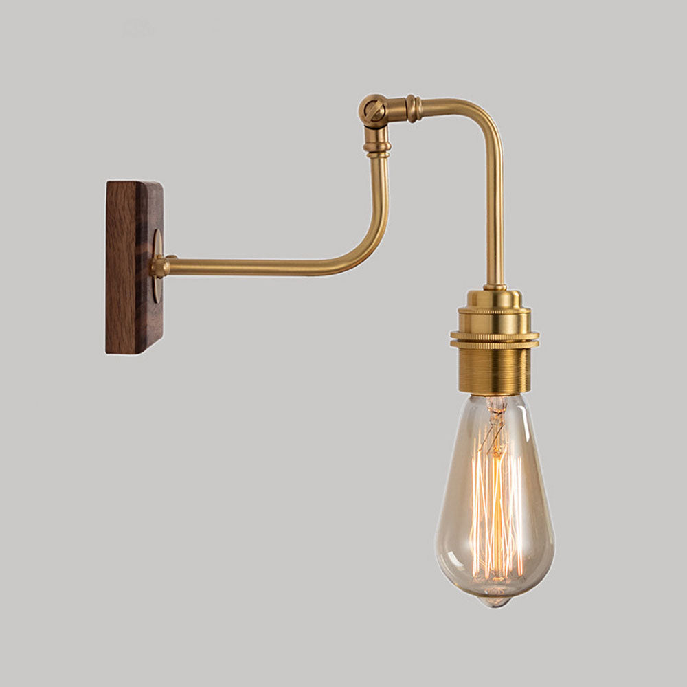 Minimalist Adjustable Brass Industrial Wall Light