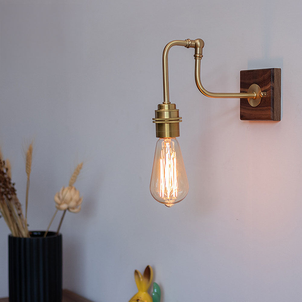 Minimalist Adjustable Brass Industrial Wall Light