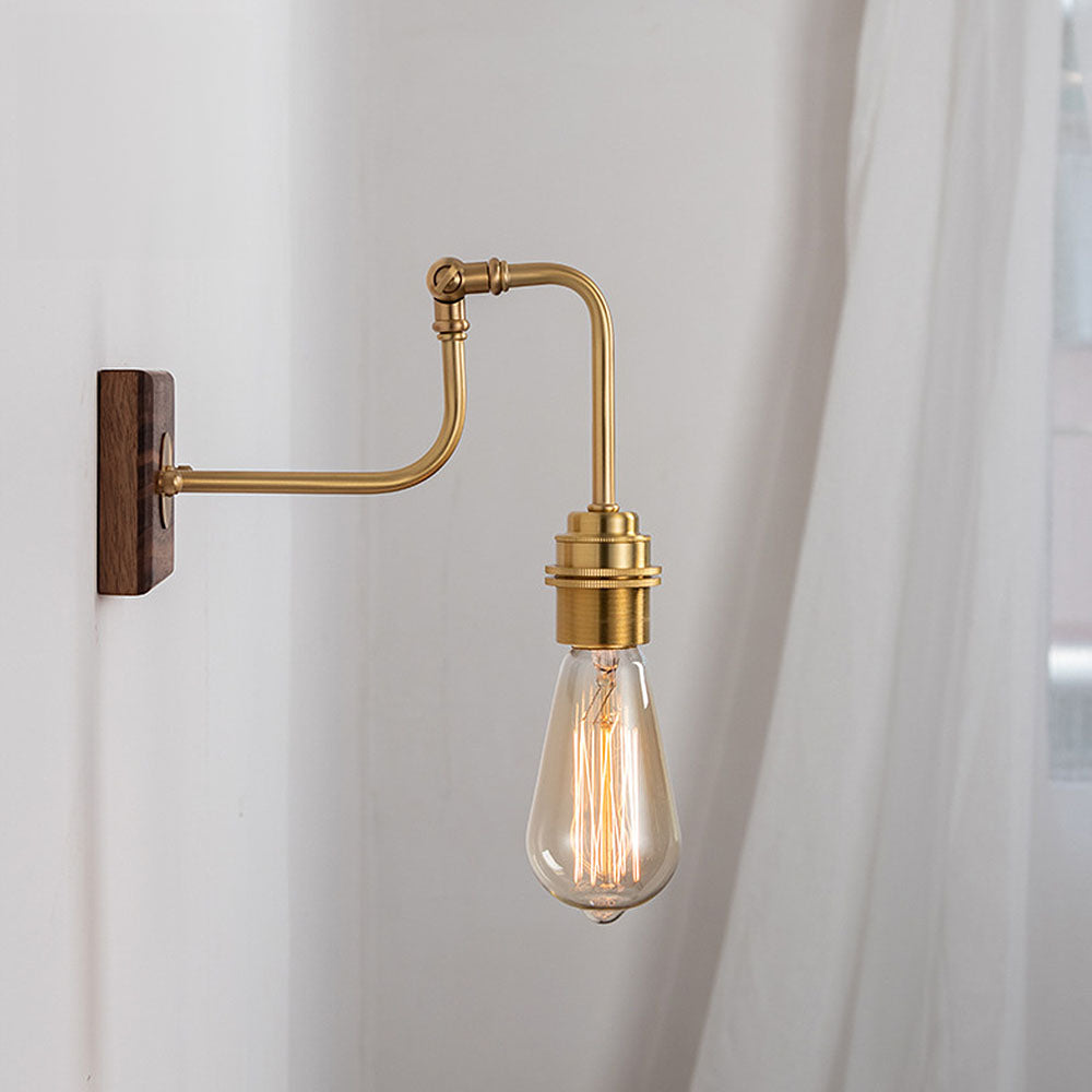 Minimalist Adjustable Brass Industrial Wall Light