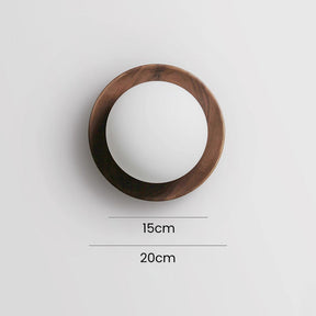 Natural Wood Minimalist Round Wall Light