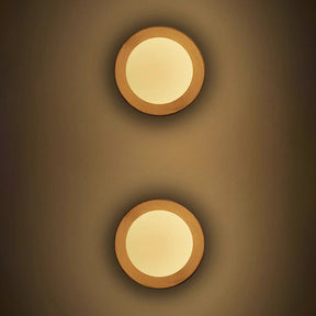 Natural Wood Minimalist Round Wall Light