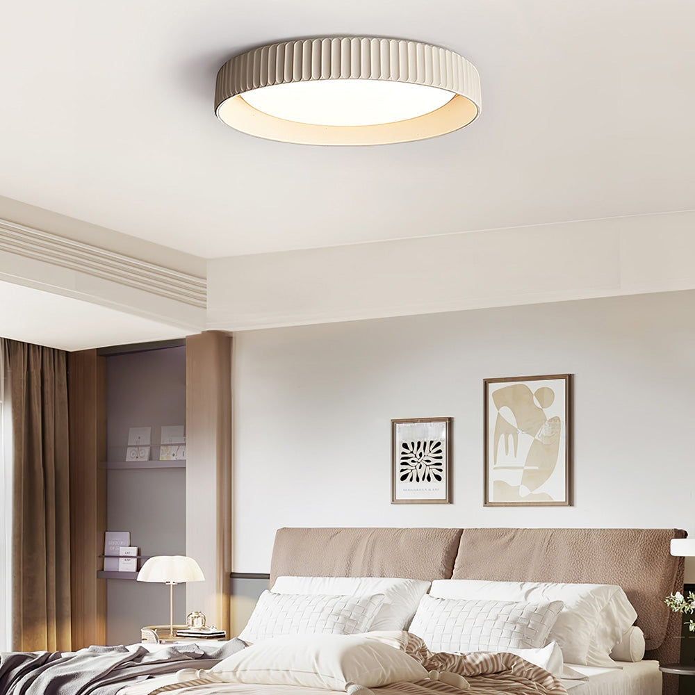 Industrial Cement Flush Mount Ceiling Light