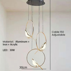 Creative Birds LED Circle Pendant Light