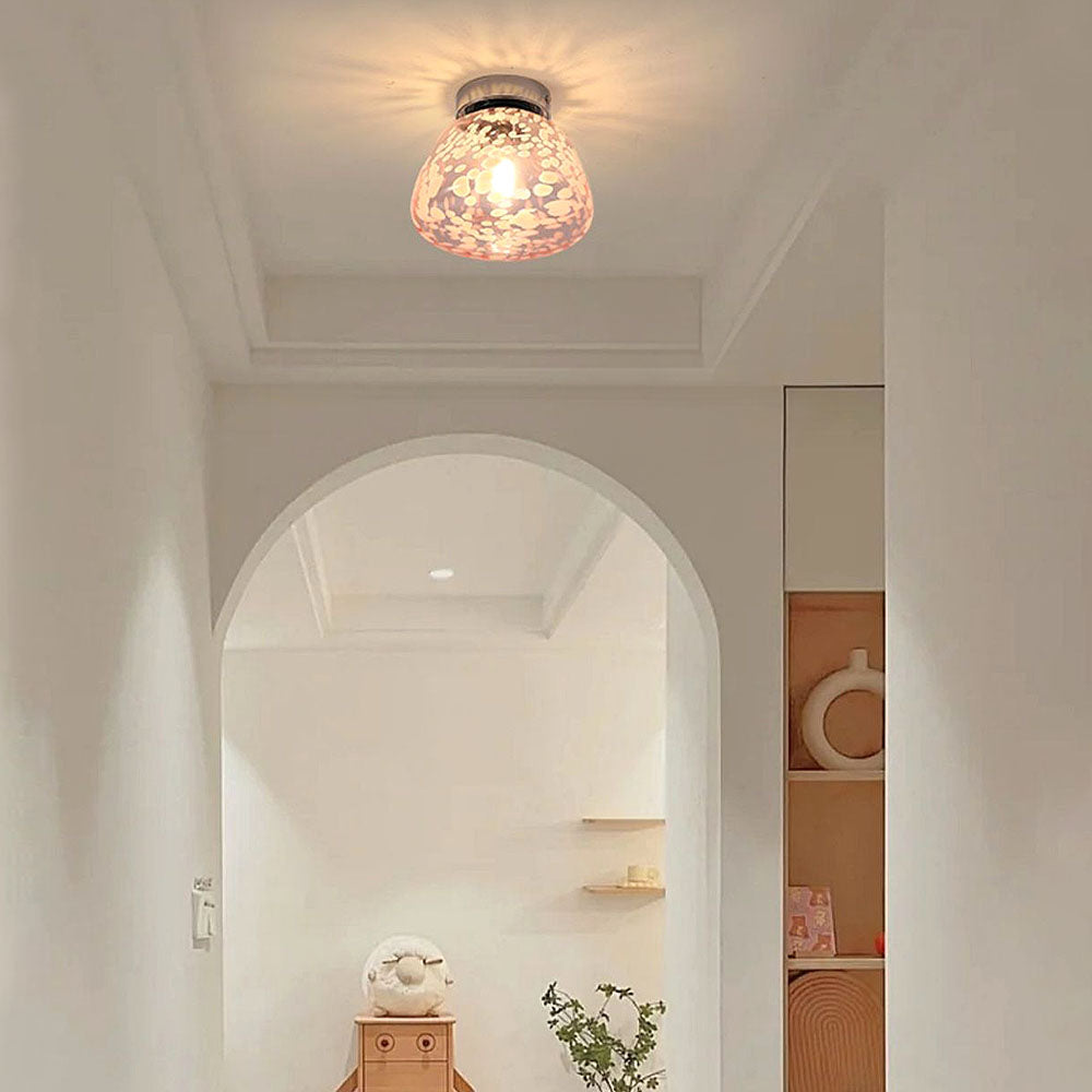 Modern Pink Glass Hallway Ceiling Light