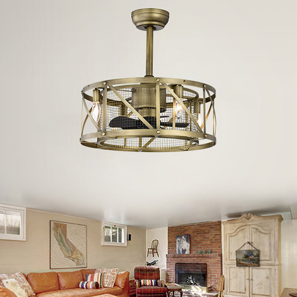 Contemporary Fancy Flush Living Room Ceiling Fan With Light And Remote -Lampsmodern