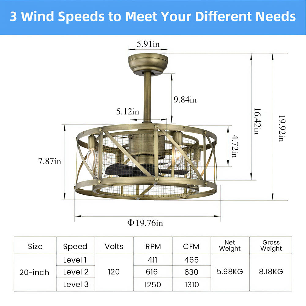 Contemporary Fancy Flush Living Room Ceiling Fan With Light And Remote -Lampsmodern