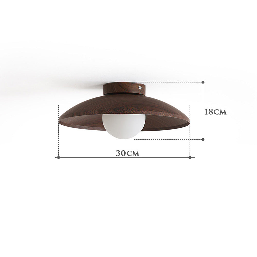 Natural Brown Iron Wooden Ceiling Light