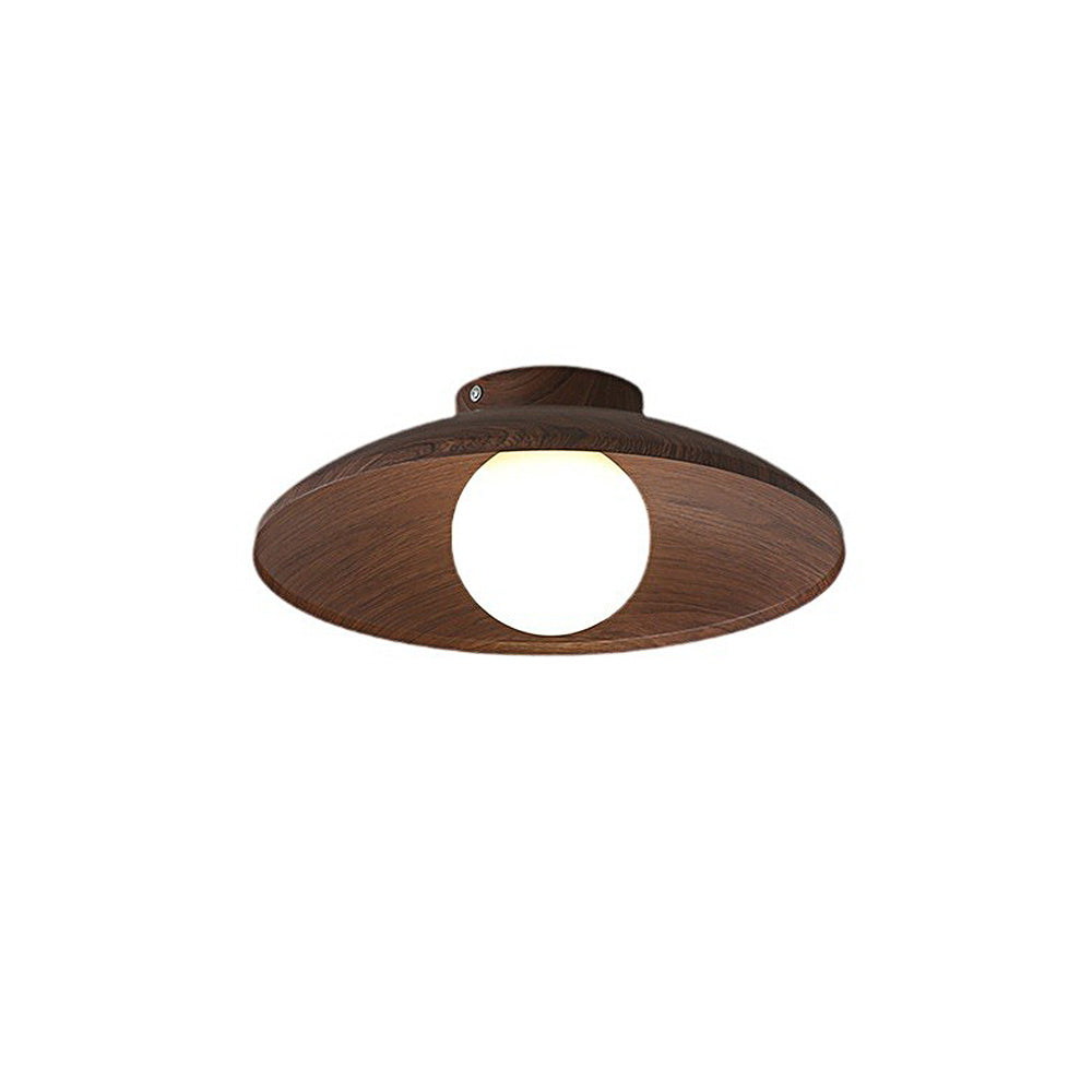 Natural Brown Iron Wooden Ceiling Light