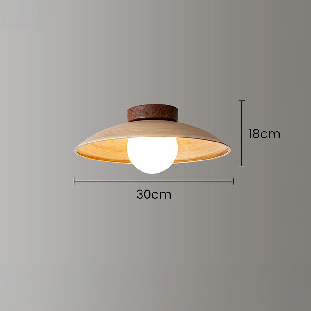 Retro Mini Wood Finish Hallway Ceiling Light