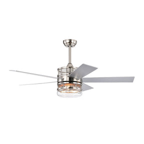 Modern Silver Ceiling Fan With Light And Remote -Lampsmodern