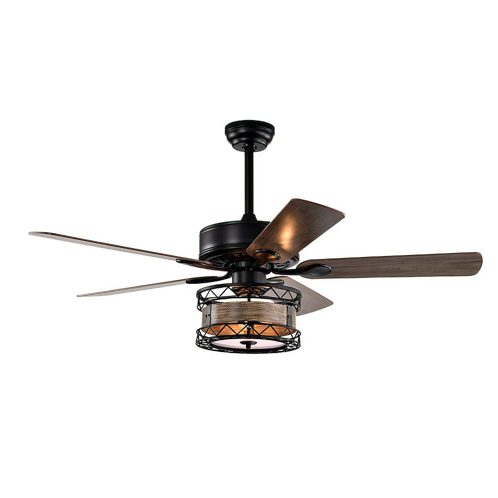 Modern Metal Black Ceiling Fan With Light And Remote -Lampsmodern