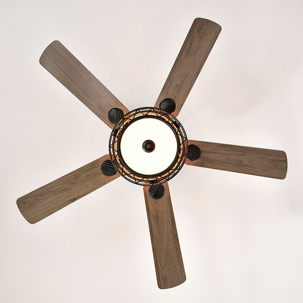 Modern Metal Black Ceiling Fan With Light And Remote -Lampsmodern