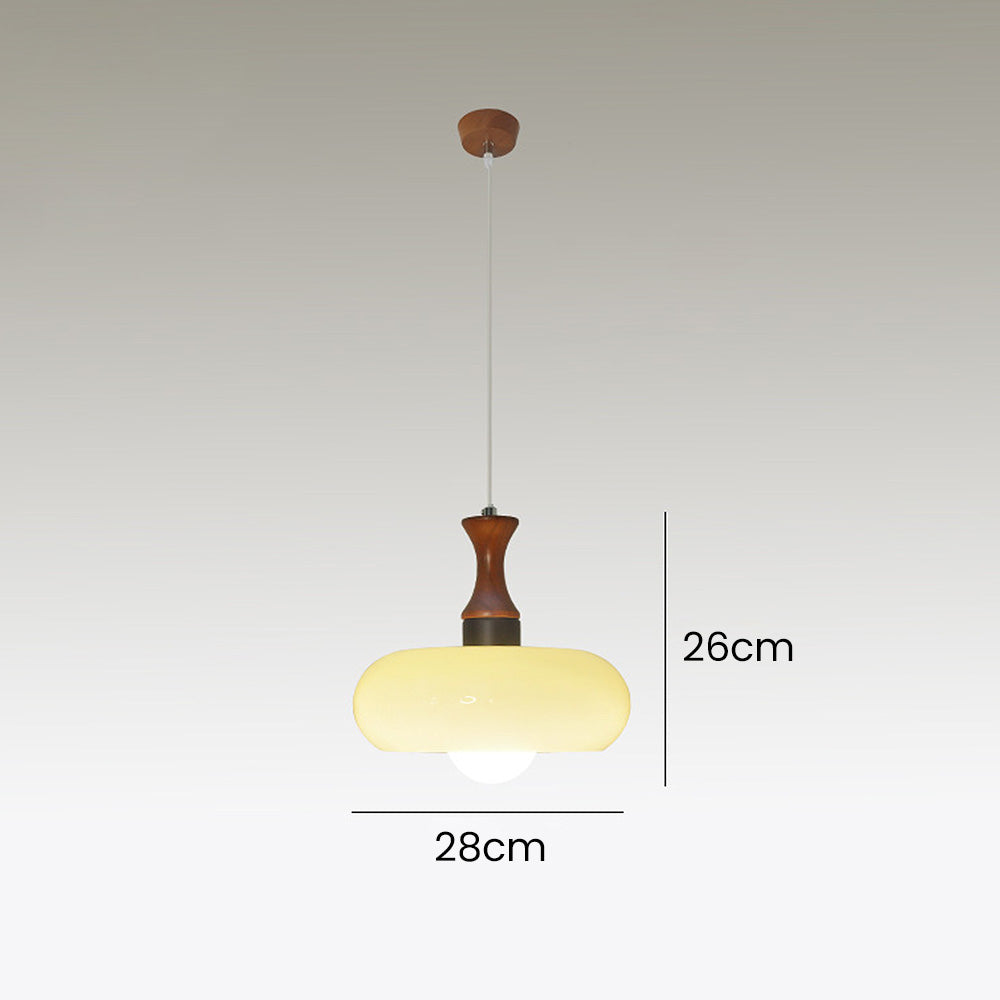 Medieval Walnut Glass Pendant Light