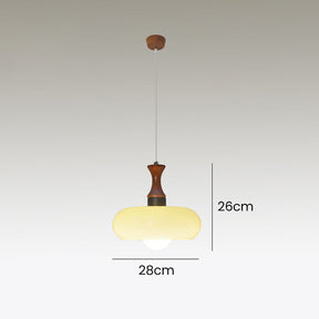 Medieval Walnut Glass Pendant Light