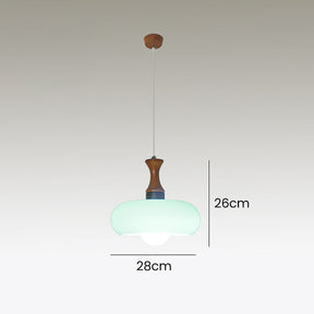 Medieval Walnut Glass Pendant Light