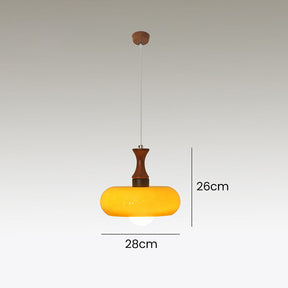 Medieval Walnut Glass Pendant Light