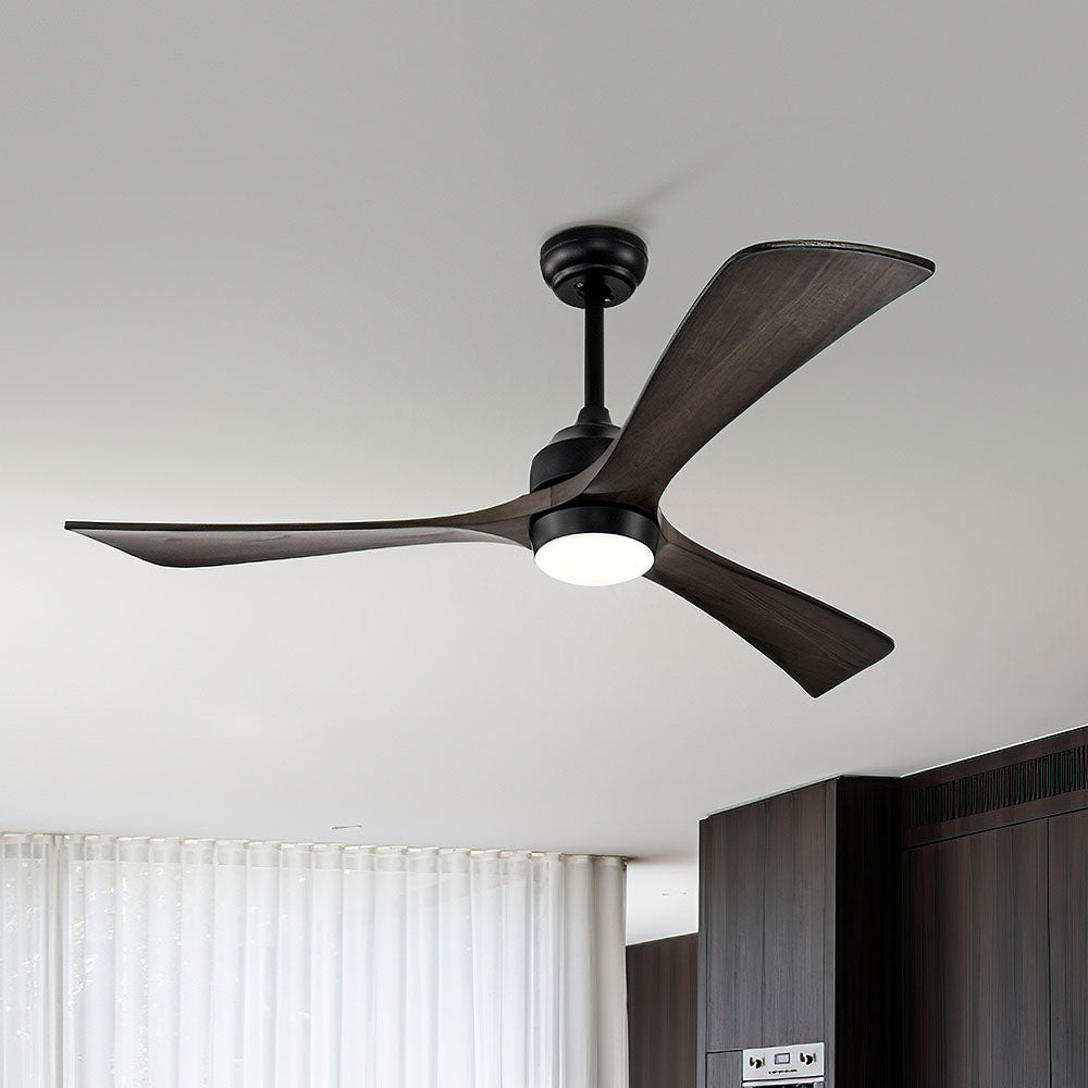 Simple Wooden Ceiling Fan With LED Light And Remote