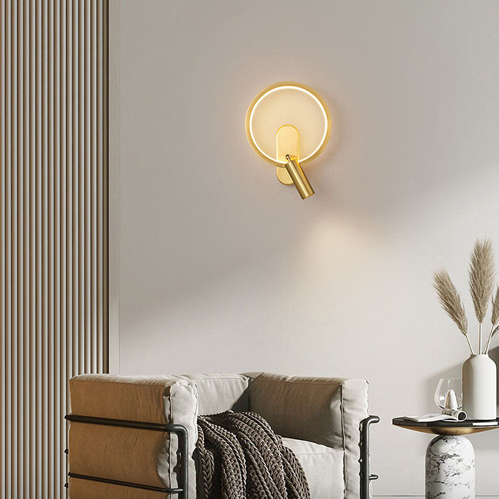 360° Rotation Downlight Round LED Wall Sconces -Lampsmodern