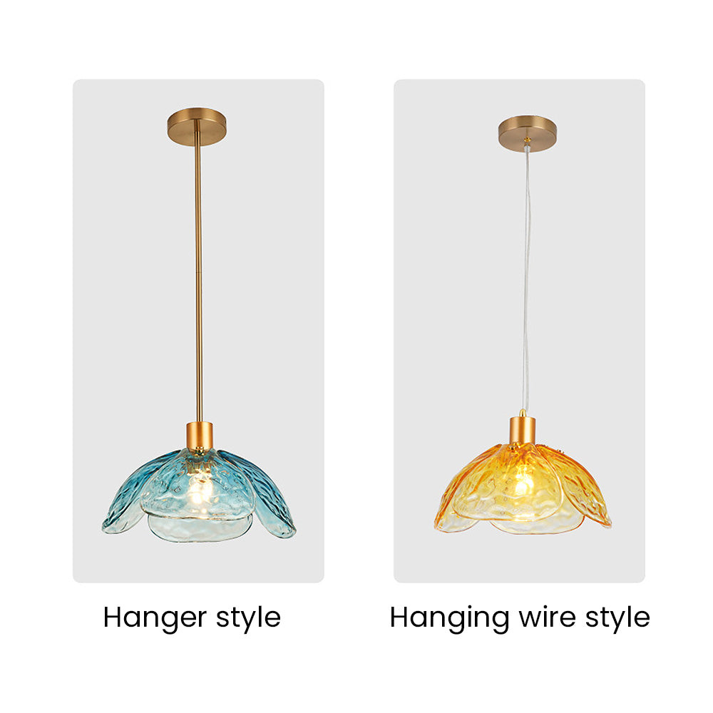 Creative Flower Petal Bedside Rod Pendant Light -Lampsmodern