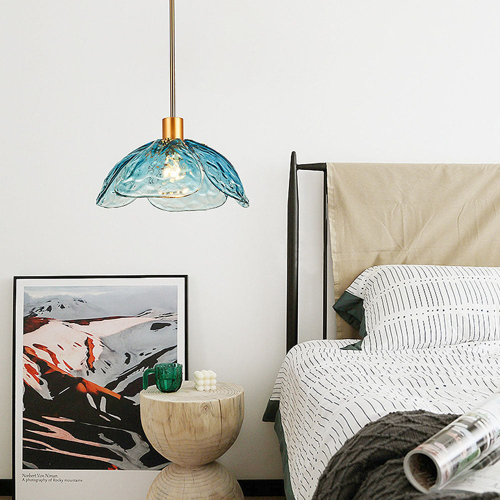 Creative Flower Petal Bedside Rod Pendant Light -Lampsmodern